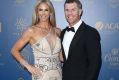 Winner: David Warner arrives at The Star with wife Candice Warner for the Allan Border Medal ceremony.