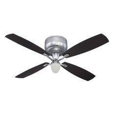 Craftmade - Flush Mount Ceiling Fan With Light Kit and Remote, Chrome and Black - Ceiling Fans