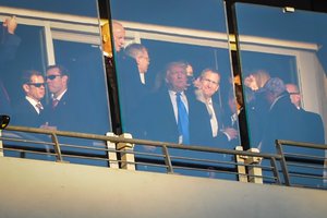 File - President-elect Donald Trump watches the the Army Navy college football game, Baltimore, 10 December, 2016.