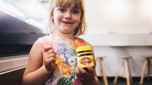 Frugii in Braddon made speical vegemite flavoured ice cream for Australia Day. Zoe Doerr of Watson