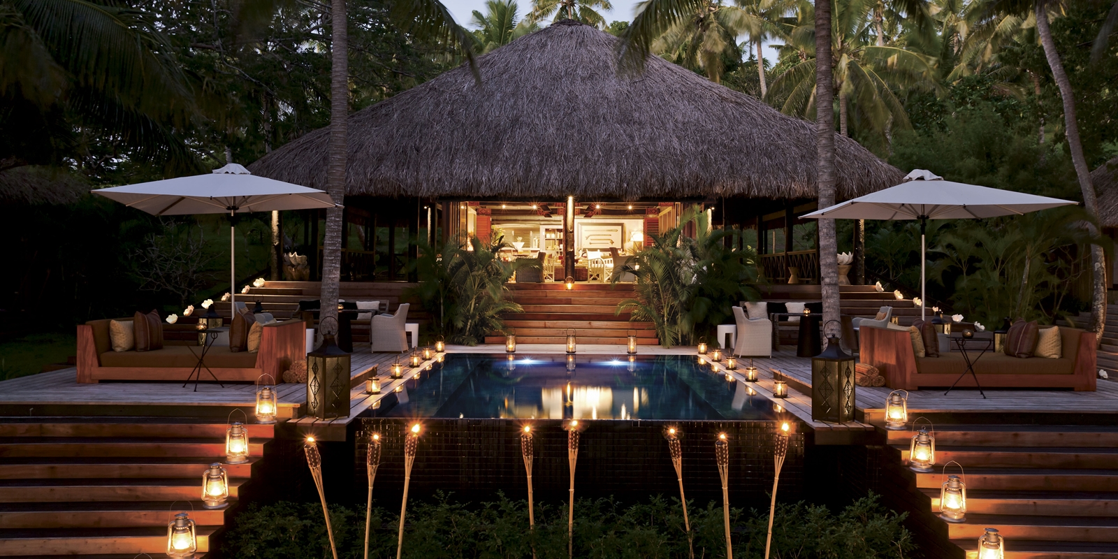 Main Bure Pavilion at twilight