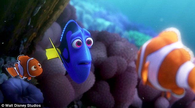 Animated amnesia: Ellen voices Dory, the regal blue tang fish who suffers from short-term memory loss