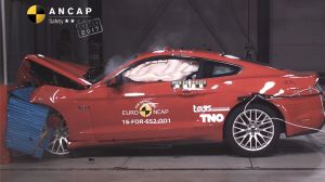 The Ford Mustang received a two-star crash test rating.