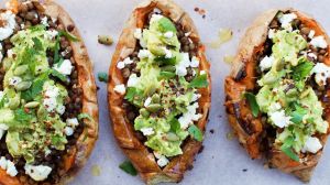 Stuffed sweet potato.