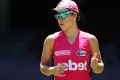 SYDNEY, AUSTRALIA - JANUARY 09: Marizanne Kapp of the Sixers warms up during the Women's Big Bash League match between ...