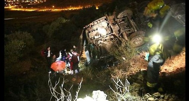 Other photos surfaced of rescue crew searching for casualties among the wreckage of the upturned bus