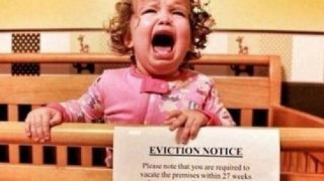 Eviction Notice - we need the cot.