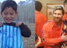 Sonho realizado! Menino que criou camisa de plástico conhece o ídolo Messi