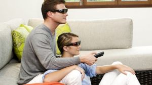 Image for Rod Easdown story on 3D TV

couple watching 3D television in their living room / lounge room; 3D glasses