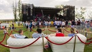 Family and friends gather on Regatta Point for the Australia day celebrations.