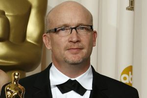 Producer Eva Orner and director Alex Gibney after winning best feature documentary at the Oscars for <i>Taxi to the Dark ...