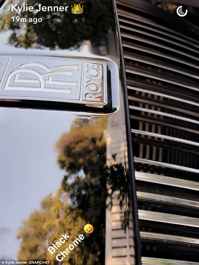 Luxury vehicle: Kylie showed the Rolls-Royce logo in a clip