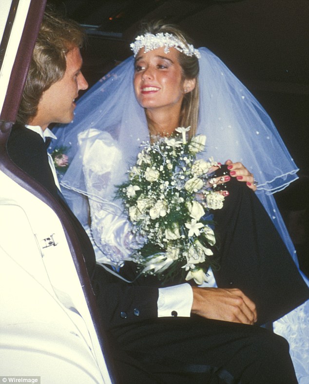 Happier times: The former couple on their wedding day in 1985. Although they divorced three years later, they remained incredibly close