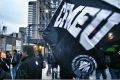 CFMEU members protest outside a construction site in 2012.