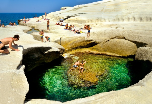 SARAKINIKO BEACH, MILOS, GREECE: Natural erosion created the amazing landscape at this part of Milos Island in Greece. ...