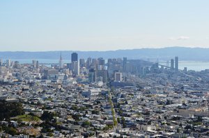 Overlooking the city from Twin Peaks - San Francisco, California, United States.