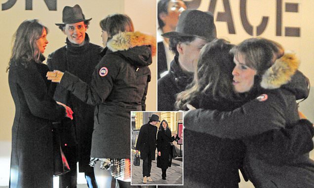 Princess Eugenie embraces Hollywood star Felicity Jones