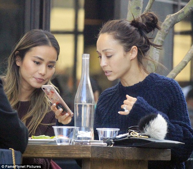 Acting pair: Jamie Chung (L) and Cara Santana (R) had lunch together Thursday on the patio of a West Hollywood restaurant