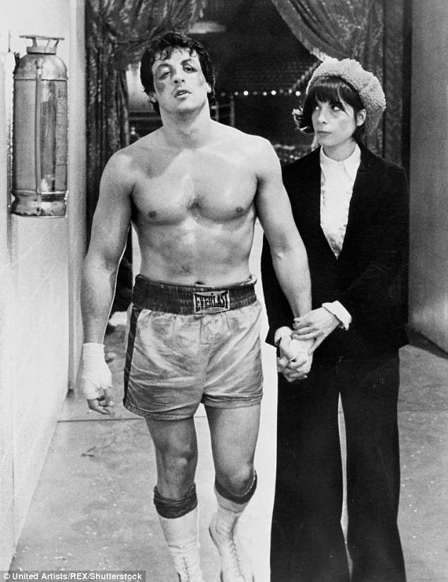 Real life: The 40-year-old Brit joined Paddy in dressing up as movie characters Adrian and Rocky Balboa (pictured), as they borrowed from wedding scenes from iconic 1979 movie Rocky II, before the cheeky star noted the comic's 'rocking body'