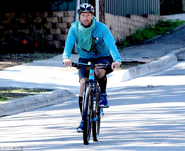 Chris on a bike: He looked every inch the keen amateur as he sped along