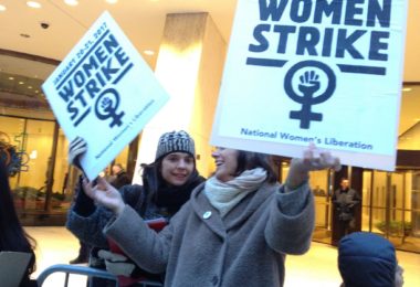 Sarah Jaffe talks with Erin Mahoney of National Womens' Liberation. / Photo courtesy of Erin Mahoney