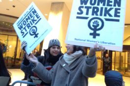 Sarah Jaffe talks with Erin Mahoney of National Womens' Liberation. / Photo courtesy of Erin Mahoney