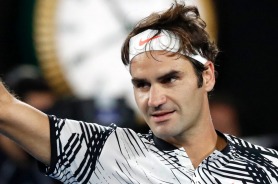 Against the odds: Switzerland's Roger Federer.