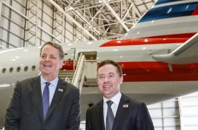 Alan Joyce, right, with American Airlines boss Doug Parker in 2015.