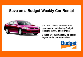 Budget Weekly Car Rental Coupon