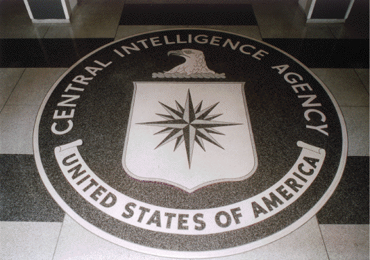 The seal of the U.S. Central Intelligence Agency inlaid in the floor of the main lobby of the Original Headquarters Building. (Wikimedia Commons / Duffman)