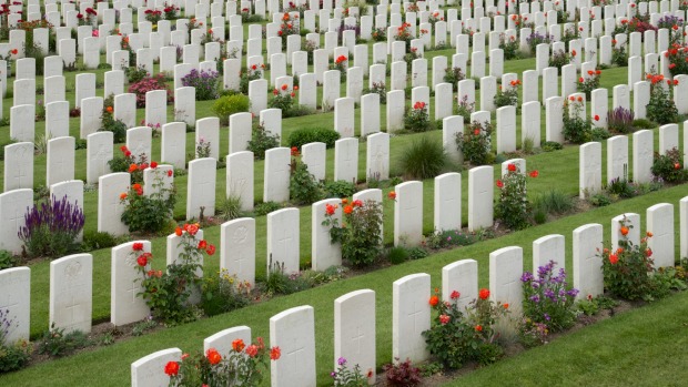 The Tyne Cot Commonwealth War Graves Cemetery in Leper, Belgium.