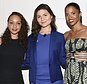 FILE - In this June 20, 2016, file photo, actors from Broadway's "Hamilton", Jasmine Cephas Jones, Phillipa Soo and Renee Elise Goldsberry, from left, attend the Elly Awards in New York. Original cast members of the Tony Award-winning Broadway hit "Hamilton: An American Musical," will sing "America the Beautiful" during pregame festivities at Super Bowl 51, the NFL and Fox announced Friday, Jan. 27. The performance by the three, who starred as the Schuyler Sisters, will be televised live by Fox prior to kickoff Feb. 5 when the Atlanta Falcons face the New England Patriots. (Photo by Evan Agostini/Invision/AP, File)