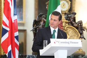 President of Mexico, Enrique Pena Nieto delivers the Canning Lecture in London, UK