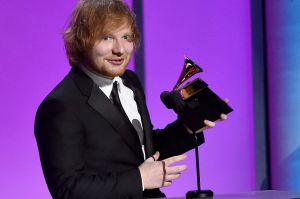 Ed Sheeran at last year's Grammy Awards.