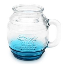 Buy Living Essence Zes Glass Beer Mug Blue 450 ml - Mugs