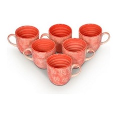 Buy Elite Handicrafts Red Ceramic Tea Cup 6 Pcs Online in India - EL620KD36TCDIN - Tea Cups