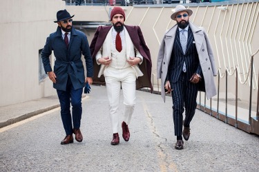 Paulo Battista, Farid and Rui Martins at Pitti Uomo.