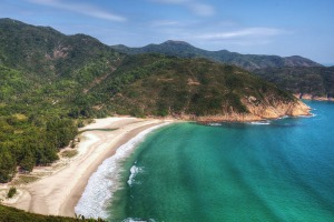 Serene sands on Long Ke beach.