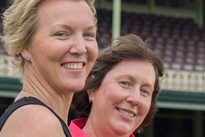 Jacinta Jamieson and her McGrath breast care nurse Maree Wylie travelled to Sydney for the Pink Test.