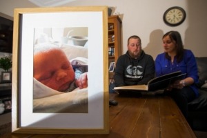 Baby Wyatt's photo sits proudly in the home of his parents, John and Kelly Northcott. 