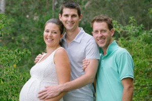Jon and Justin with Shannon during the pregnancy. 