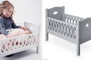It's sweet but not cheap. The Cam Cam Harlequin doll bed.