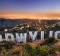 The Hollywood sign overlooking Los Angeles. 