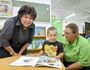 BRIGHT FUTURE: Stella Johnson, Lucian Bekue, 3 and Tegan Vandenberg at Kambu 'Amaroo' Kindergarten. (INSET) Map of the proposal site.