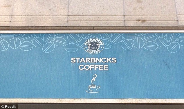 No gold star for the owner of this coffee shop, who has borrowed heavily from US cafe chain Starbucks