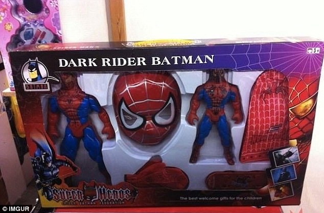 Spider-Man appears to have had a name change in this Chinese toy store