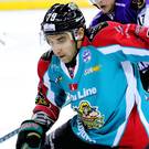 Net gains: Belfast Giants’ James Desmarais set up the opening goal before getting his own name on the scoresheet with a delightful late double