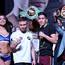 Press Eye - Belfast - Northern Ireland - 27th January 2017 - Photo by William Cherry
Carl Frampton and Leo Santa Cruz face each other during Fridays weigh-in at the MGM Garden Arena, Las Vegas ahead of Saturdays rematch for the WBA featherweight title. Photo William Cherry/Presseye