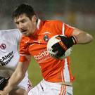 Net gains: Armagh’s Cathal McKenna bagged a goal