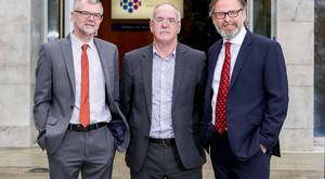 Pictured from right is Mark Gibson, Business Development Manager for NI Direct at BT Business in Northern Ireland; Shaun McCann, Head of Business Transformation, Access NI and; Tom Clarke, General Manager, Access NI